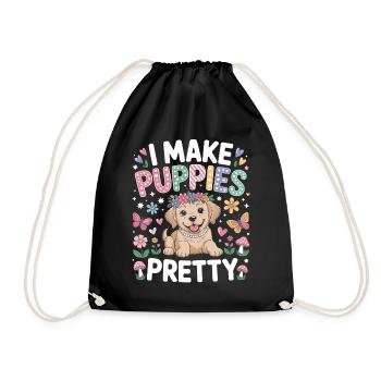 Toiletteur pour chiens Je rends les chiots jolis Je fais - Sac de sport léger - noir - Devant