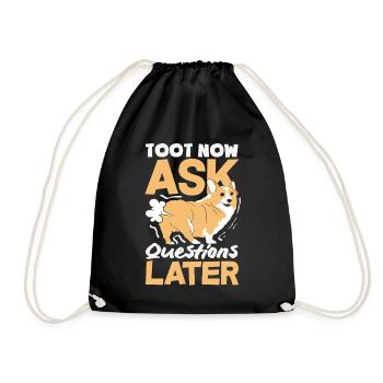 Public Fart Funny Inappropriate - Drawstring Bag - black - Front