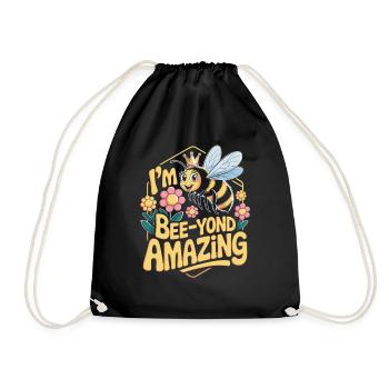 Je suis abeille incroyable abeille mignonne avec couronne et - Sac de sport léger - noir - Devant