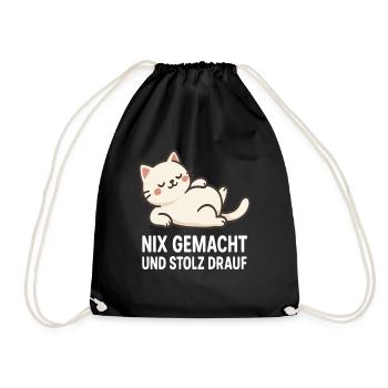 Cat motif with a confident saying - Drawstring Bag - black - Front