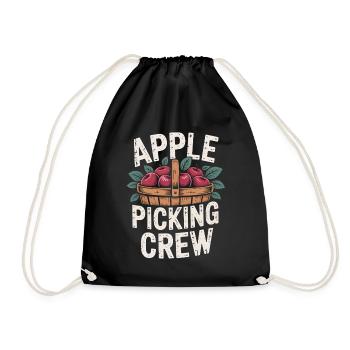 Apple Picking Crew Fall Autumn Apple Picking - Drawstring Bag - black - Front
