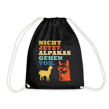 Fan d'alpagas PAS MAINTENANT LES ALPAGAS AVANT TOUT Drôle - Sac de sport léger - noir - Devant