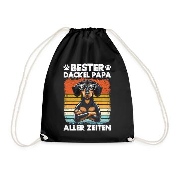 Dachshund Dad Dachshund Design Men Father's Day - Drawstring Bag - black - Front