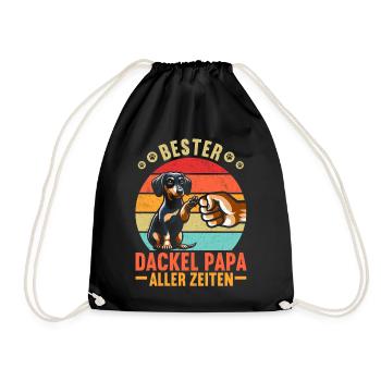 Dachshund Dad Dachshund Design Men Father's Day - Drawstring Bag - black - Front