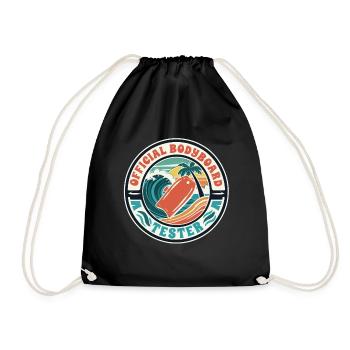 Bodyboarding Bodyboarder Official Bodyboard Tester - Drawstring Bag - black - Front