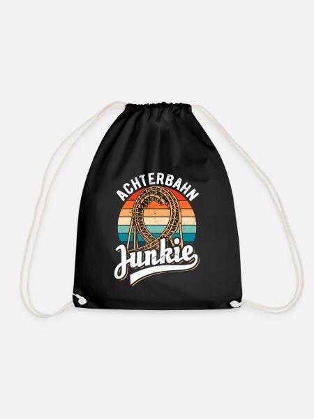 Achterbahn Junkie - Looping - Turnbeutel - Schwarz