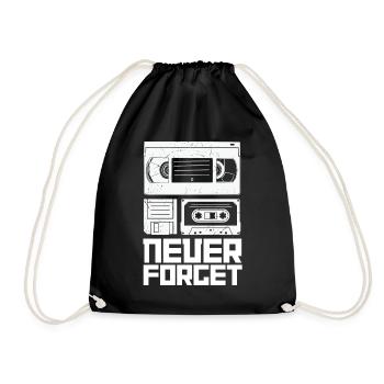 Retro Kassette Design für Musikfans - Turnbeutel - Schwarz - Vorne