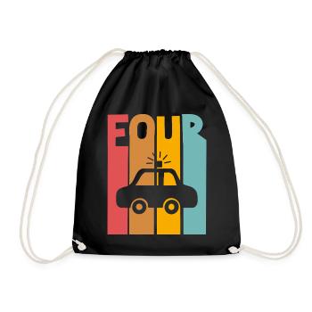 4th birthday police - Drawstring Bag - black - Front