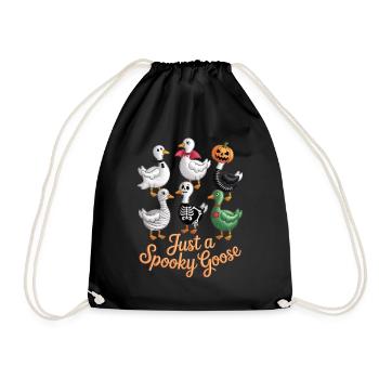 Just A Spooky Goose Halloween Vibes - Drawstring Bag - black - Front