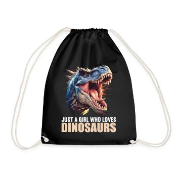 Dino Dinosaur Dinosaur - Drawstring Bag - black - Front