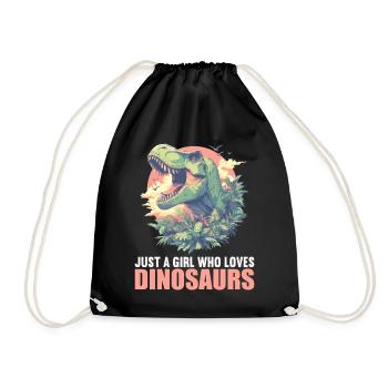 Dino Dinosaur Dinosaur - Drawstring Bag - black - Front