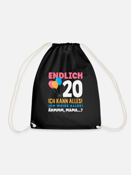 Lustiges Geschenk Zum 20. Geburtstag - Turnbeutel - Schwarz