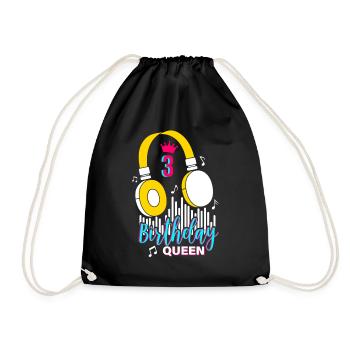 Birthday Queen 3rd Birthday - Drawstring Bag - black - Front