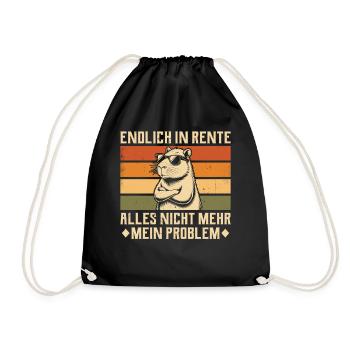 Enfin à la retraite - Capybara vintage - Retraité - Sac de sport léger - noir - Devant