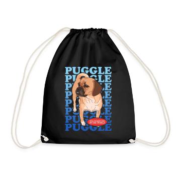 Puggle Dog Owner Gift - Drawstring Bag - black - Front