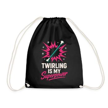 Baton Twirler Majorette Captain Squad Club - Drawstring Bag - black - Front