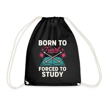 Baton Twirler Majorette Captain Squad Club - Drawstring Bag - black - Front