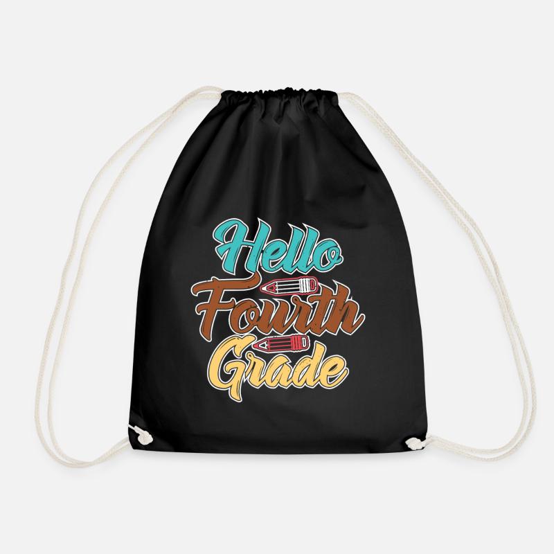 Hallo Vierte Klasse Schule Feier Design - Turnbeutel - Schwarz