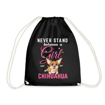 Mädchen und Chihuahua T-Shirt - Turnbeutel - Schwarz - Vorne