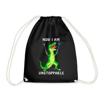 Dinosaure maintenant je suis inarrêtable Drôle Préhistorique - Sac de sport léger - noir - Devant