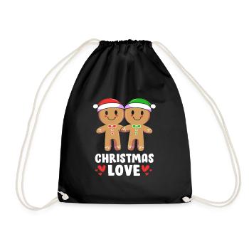 Christmas gingerbread gingerbread man - Drawstring Bag - black - Front