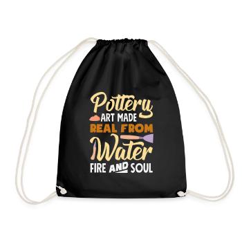 Art de la poterie de l'eau, du feu et de l'âme - Sac de sport léger - noir - Devant
