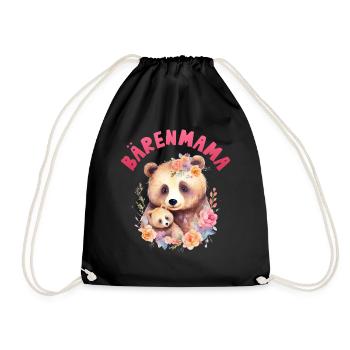 Future maman BEAR MAMA Drôle - Sac de sport léger - noir - Devant