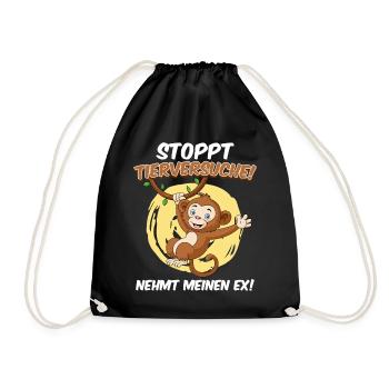 Bien-être animal STOP AUX TESTS SUR LES ANIMAUX PRENEZ MON EX - Sac de sport léger - noir - Devant