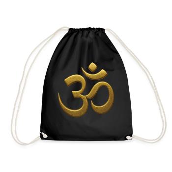 Om Mindfulness Affirmation Spiritual Awareness - Drawstring Bag - black - Front