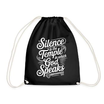 Silence – God Speaks Design - Turnbeutel - Schwarz - Vorne