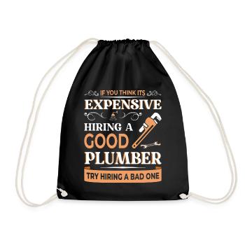 Heating Engineer Heating Construction Plumber Plumber - Drawstring Bag - black - Front