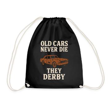 Demolition Derby Fan Pit Crew Crash Driver Fair - Drawstring Bag - black - Front
