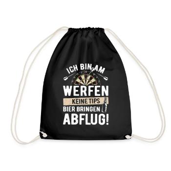 Darts - I'm throwing, no tips bring beer - Drawstring Bag - black - Front