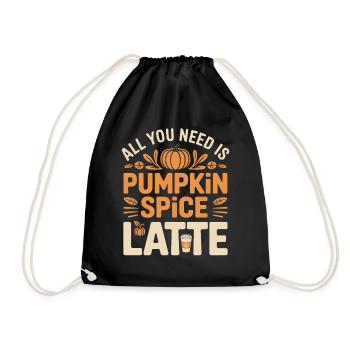 Pumpkin Autumn Pumpkin Spice Latte - Drawstring Bag - black - Front