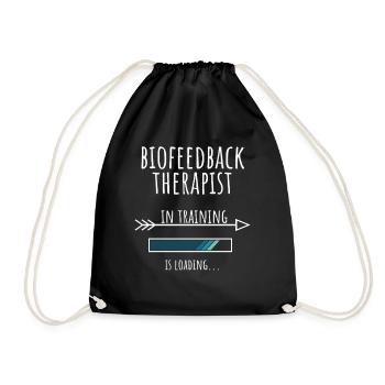 Gift Profession Training Biofeedback Therapist - Drawstring Bag - black - Front