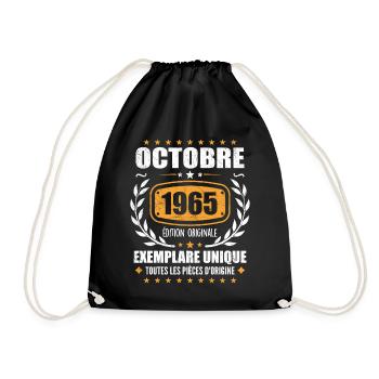 Vintage Octobre 1965, Cadeau Rétro Octobre 1965 - Sac de sport léger - noir - Devant