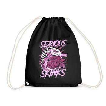 Serious About Blue Tongue Skinks Reptile Keeper - Drawstring Bag - black - Front