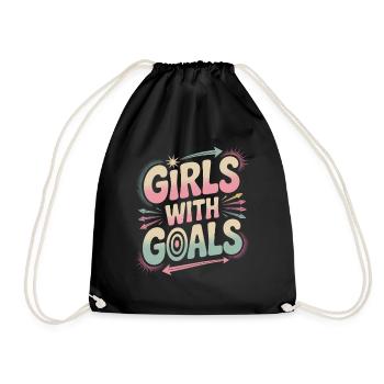 Girls with Goals Women Empowering Women's - Drawstring Bag - black - Front