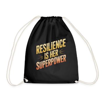 Resilience is Her Superpower Women's Equality - Drawstring Bag - black - Front