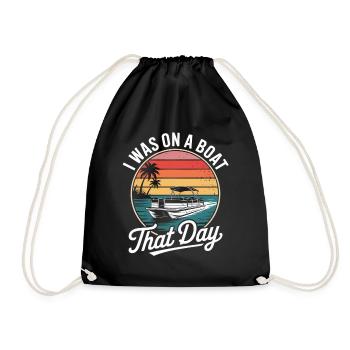 J'étais sur un bateau ce jour-là Ponton Boat Retro Funny - Sac de sport léger - noir - Devant