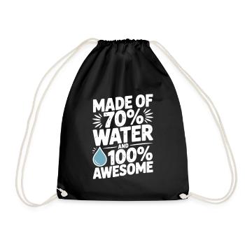 Composé à 70 % d'eau et à 100 % génial - Sac de sport léger - noir - Devant