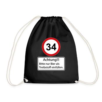 34 Attention Ne remplissez que de la bière comme carburant - Sac de sport léger - noir - Devant