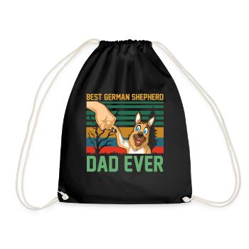 Best German Shepherd Dad - Drawstring Bag - black - Front