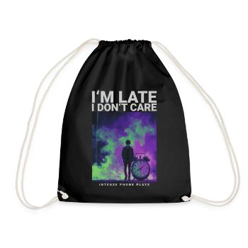 Im Late I Don't Care Phonk Dark Aesthetic - Drawstring Bag - black - Front