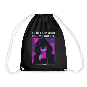 Tais-toi et prends-moi un café Anime Coffee Phonk Music - Sac de sport léger - noir - Devant