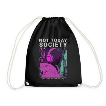 Pas aujourd’hui Société Streetwear style Phonk motif - Sac de sport léger - noir - Devant