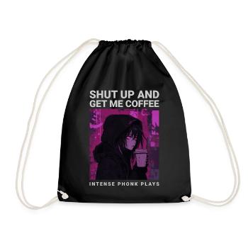 Tais-toi et apporte-moi un café Anime Girl Coffee Phonk - Sac de sport léger - noir - Devant
