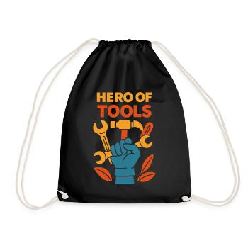 Hero of Tools funny hobby mechanic screwdriver - Drawstring Bag - black - Front