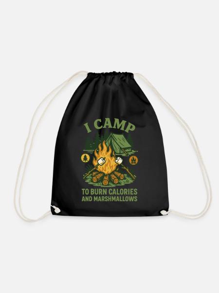 I Camp To Burn Calories And Marshmallows - Turnbeutel - Schwarz