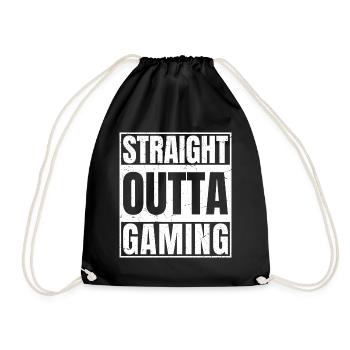 Straight Outta Gaming - Drawstring Bag - black - Front